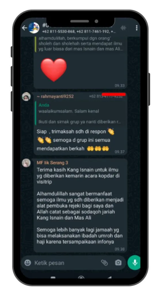 Testimoni peserta mentoring umroh 3