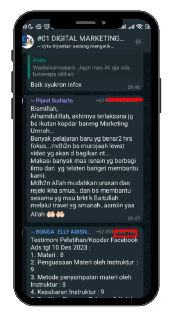 Testimoni peserta mentoring umroh 4